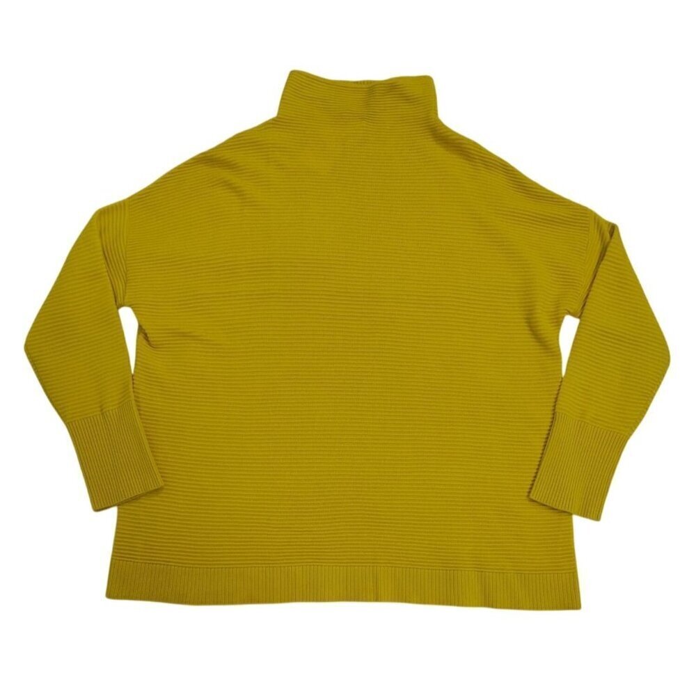 Chelsea & Theodore Yellow Ribbed Turtleneck Sweater S/P Viscose Blend Womens NWT